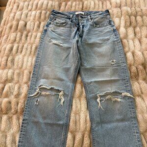 MOUSSY Vintage Distressed Straight Leg Denim Jean size 28